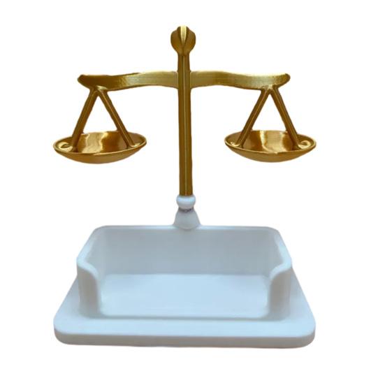 Подставка для визиток Весы правосудия Подставка для карточек Практичный декоративный настольный органайзер для юридического офиса и профессионального использования