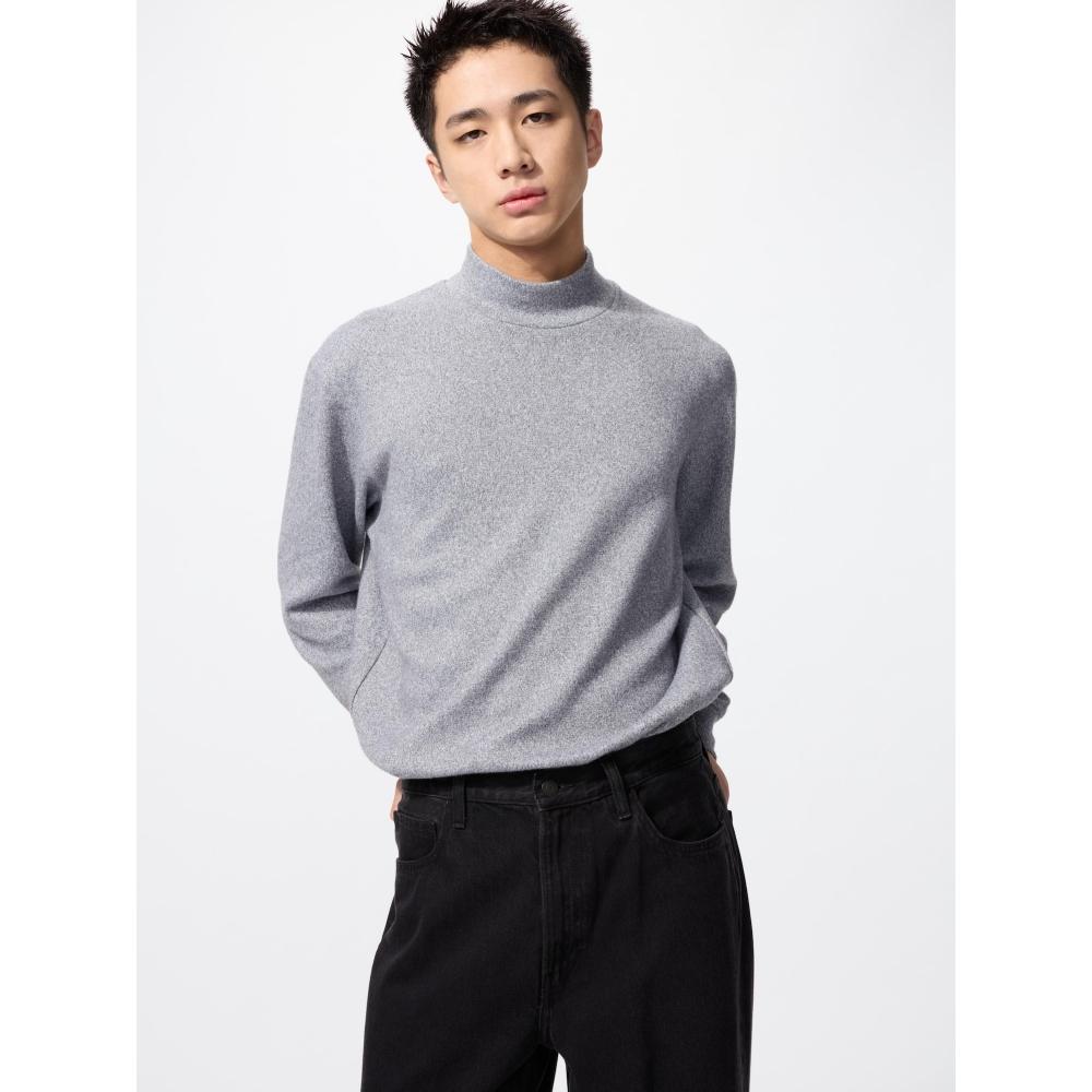 Uniqlo Футболка с воротником-стойкой SofT KniT Fleece Smoke