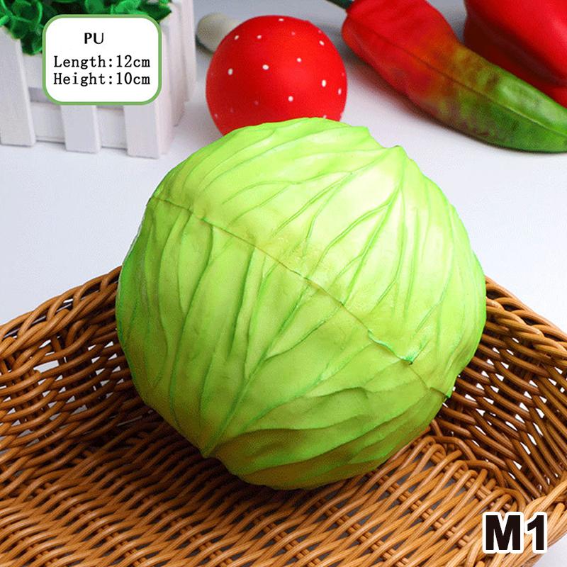 Artificial Cabbage Realistic Craft Simulation Fake Vegetable Green Purple Model for Kitchen Decor