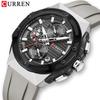 CURREN Neutral Silicone Strap Business Watch Quartz Watch Waterproof Round Genuine