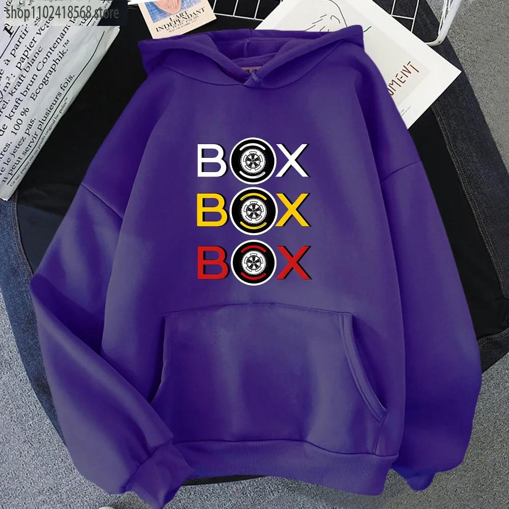 Cartoon F1 Hoodies Men Car Box Box Box Sweatshirt with Hooded Women's Clothing Games Men Clothes Y2k Long Sleeve Tops