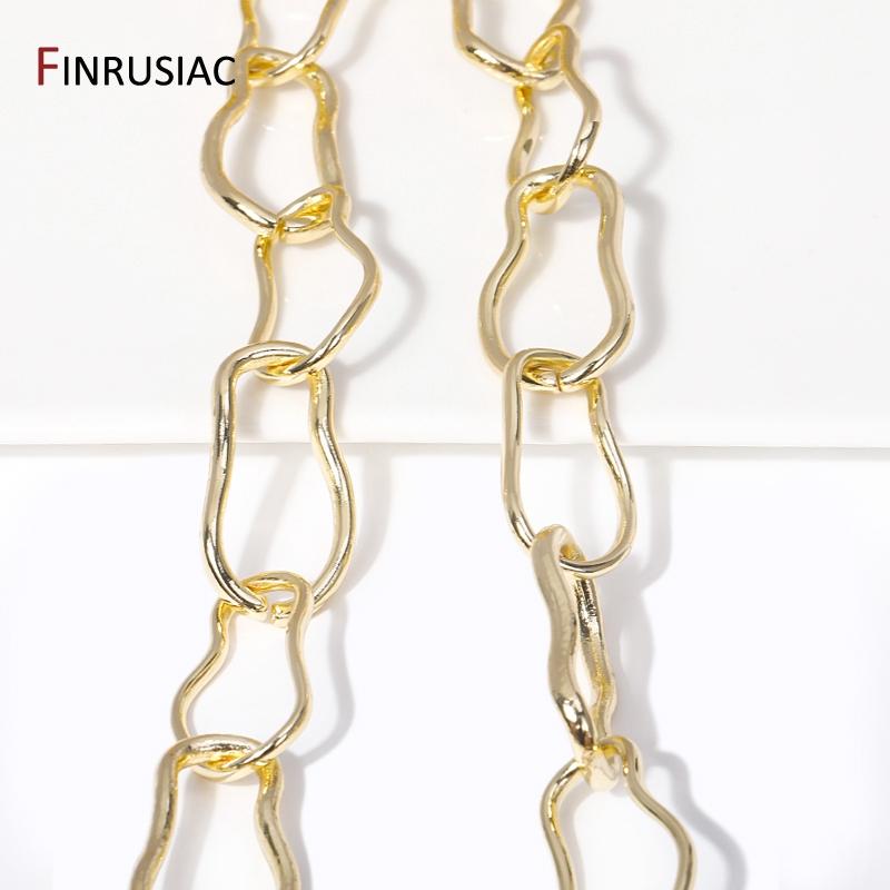 Новые модные нерегулярные цепи из латуни с покрытием 14K золотом для изготовления украшений своими руками, Аксессуары для рукоделия и изготовления украшений