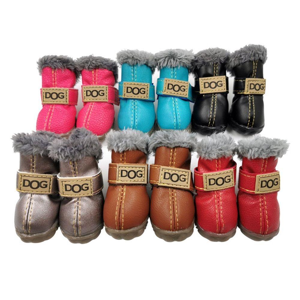 4PCS/Set Anti-slip Warm Snow Boots Waterproof Pet Supplies Creative Winter Pet Dog Shoes