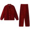 Red Pajamas Women'S Autumn And Winter Flannel Coral Fleece Pajamas Men'S Festive Wedding Couple New Set