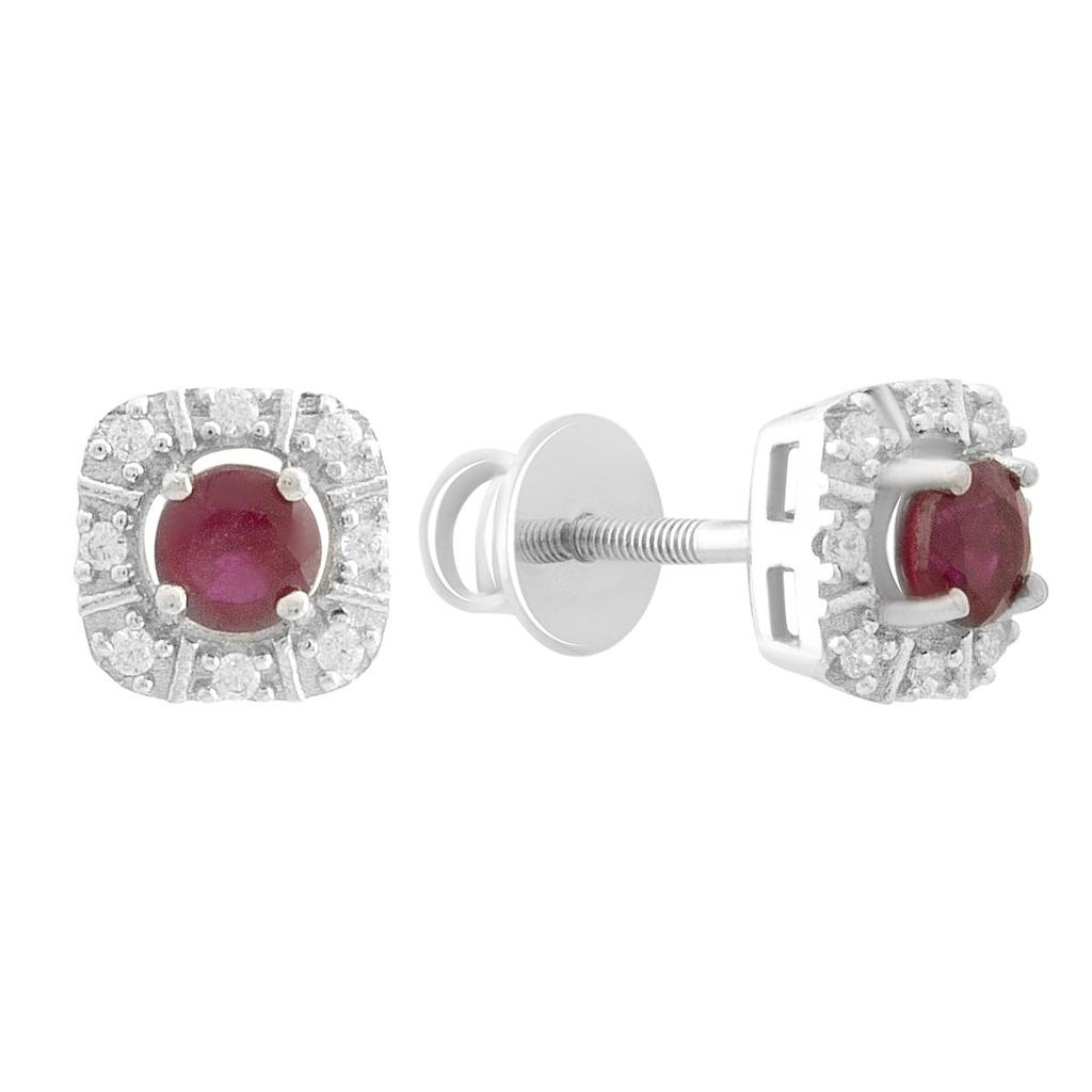 Silver Earrings with Natural Ruby 1.045ct (2187868)