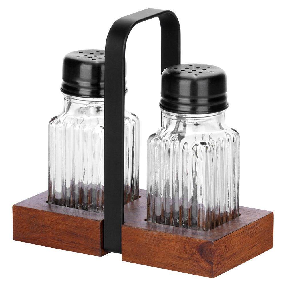 Spice Shaker Salt Pepper Shaker Set Salt Pepper Containers Stand