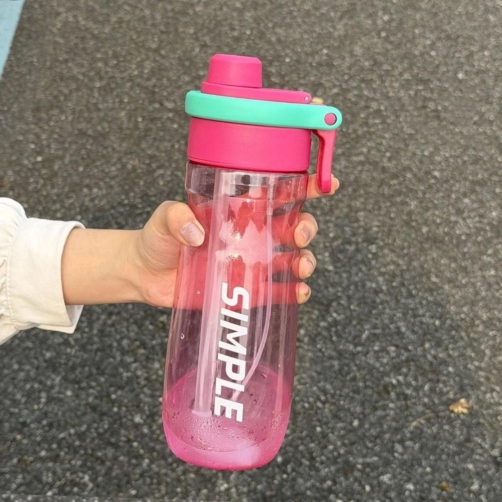 with Straw Drinking Bottles Portable drinking cup outdoor goods Spray Bottle Outdoor