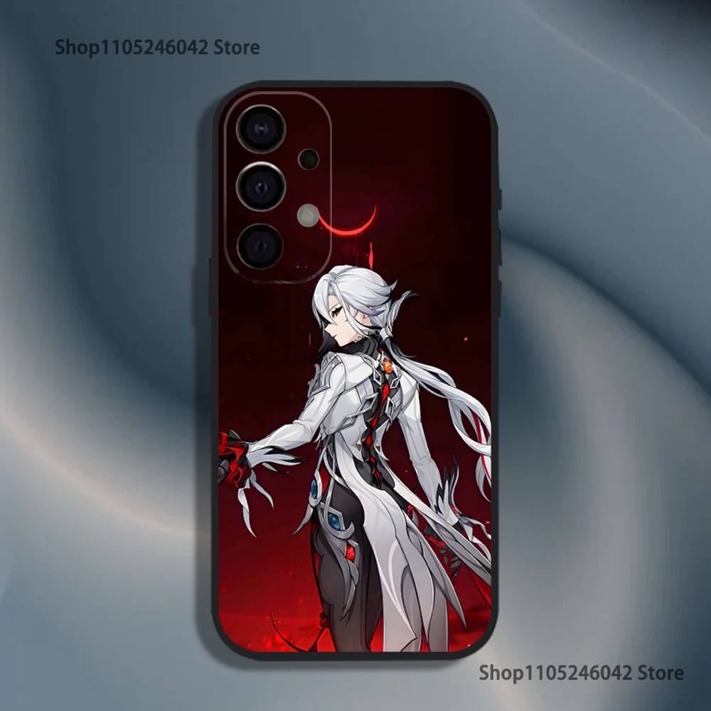 G-Genshin Impact Арлекино Для Чехла Телефона Samsung S25,S24,S21,S22,S23,S30,Ultra,S20,Plus,Fe,Lite,5G Черный Чехол