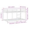 Bunk Bed with Curtains White & Black 90x200 cm Pine Wood