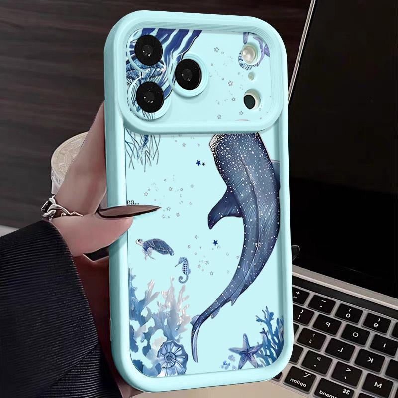 Чехол для iPhone 17 Pro Max с узором "Кит и Коралл", противоударный, силиконовый, мягкий чехол для Funda iPhone 16 Pro Max 11 12 13 14 15 16E Air