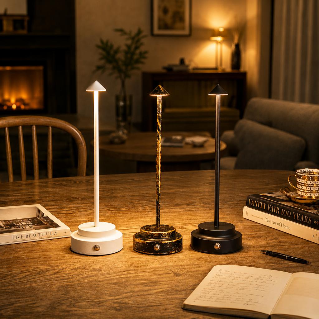 Xiaomi Wireless Rechargeable Desk Lamp, Touch Control Portable Night Light, 3 Color Dimming for Bedroom Living Room Restaurant Decor