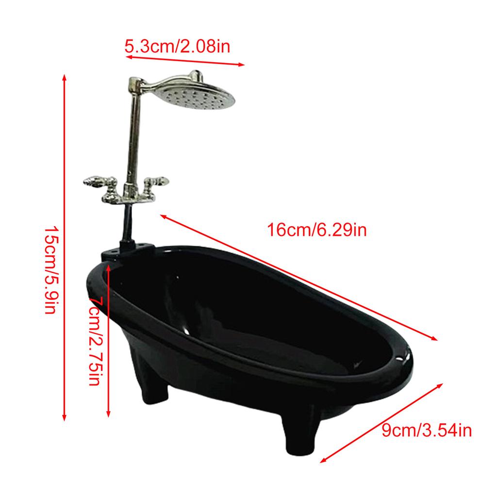 Sharplace 1/12 Scale Miniature Dollhouse Bathtub for Creative Play and Decoration Bathroom Props