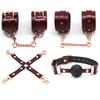 SM Goods Restraint 4 Piece Set Wine Red Genuine Leather Cosplay Queen Luxury