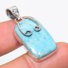 Подвеска из чистого серебра 925 пробы с драгоценным камнем Natural Republic Ларимар 1,75 дюйма j0a04