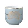 Teacup  Celadon Gold Lotus [2 Inches]  Buddhist Altar Supplies, Memorial Supplies