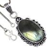 Pendant Shiney Labradorite Gemstone Valentine'Day Gifted Silver Jewelry 2.25"