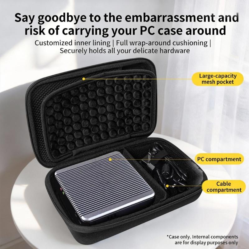 Portable Mini Computer Host Travel Bag With EVA Material And Multiple Storage Compartments