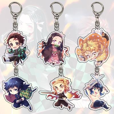Аниме Demon Slayer Kimetsu No Yaiba Tanjiro Kamado брелок для косплея акриловый мультяшный брелок для ключей кулон