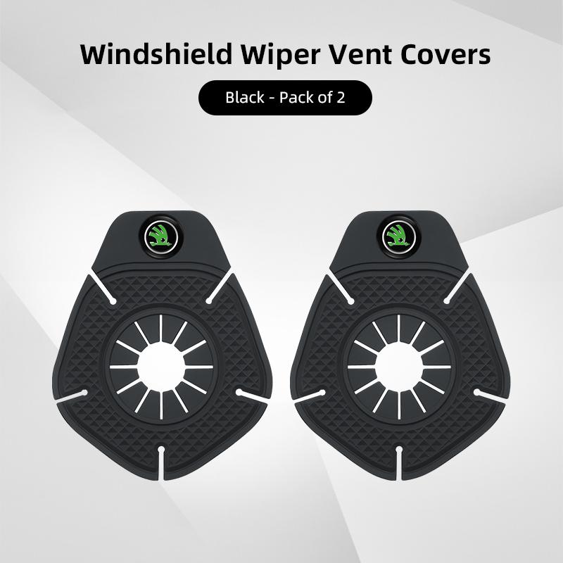 2Pcs Car Windshield Wiper Hole Protective Cover Dustproof Bottom Sleeve Headrest For Skoda Octavia Kylaq Superb Yeti Elroq Scala