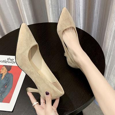 Размер 35-43, женская обувь большого размера 41 туфли-лодочки, женские остроносые черные профессиональные рабочие туфли, универсальные туфли на высоком каблуке в корейском стиле