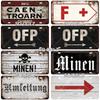 SQ-DGLZ Minen German Road License Plate Warning Tin Sign State Wall Decoration Metal Sign Home Decor Painting Plaques Art Poster
