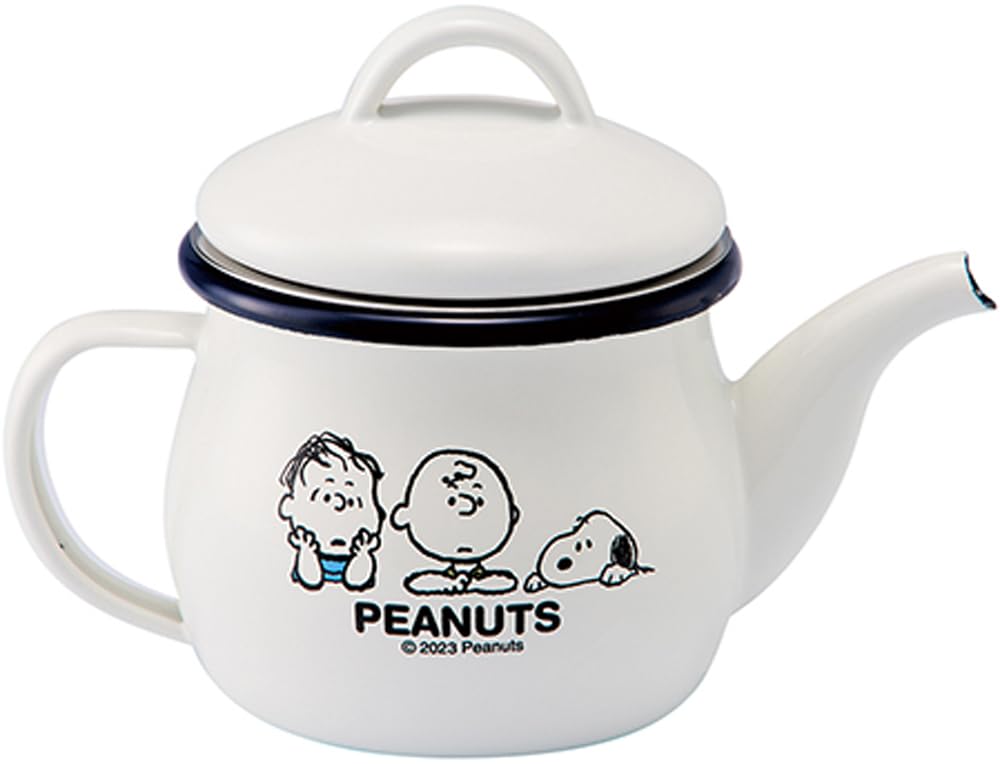 Toyoho PEANUTS Enamel Teapot (with Strainer) White Size: Approx. W18 D10.6 H12.5 SNJ-2306