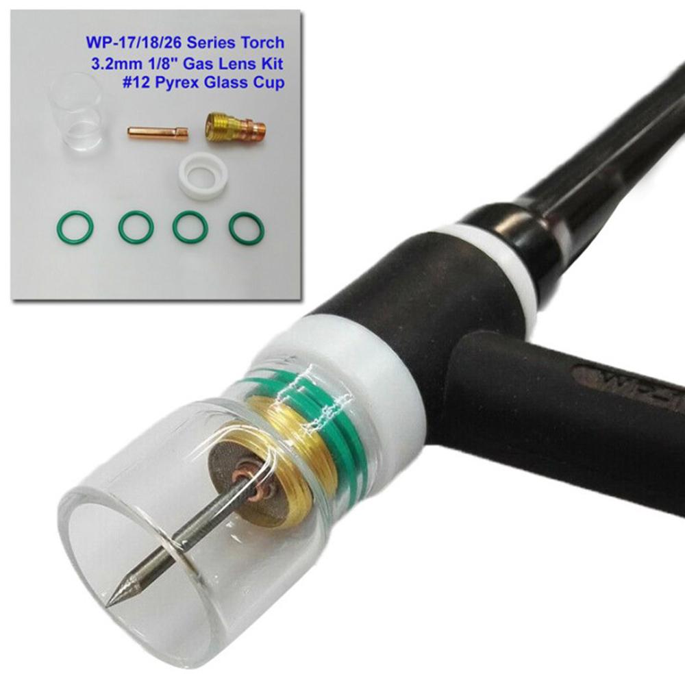 Корпус цанги Короткая газовая линза #12 Комплект термостойкого стекла Изоляторы газовой линзы