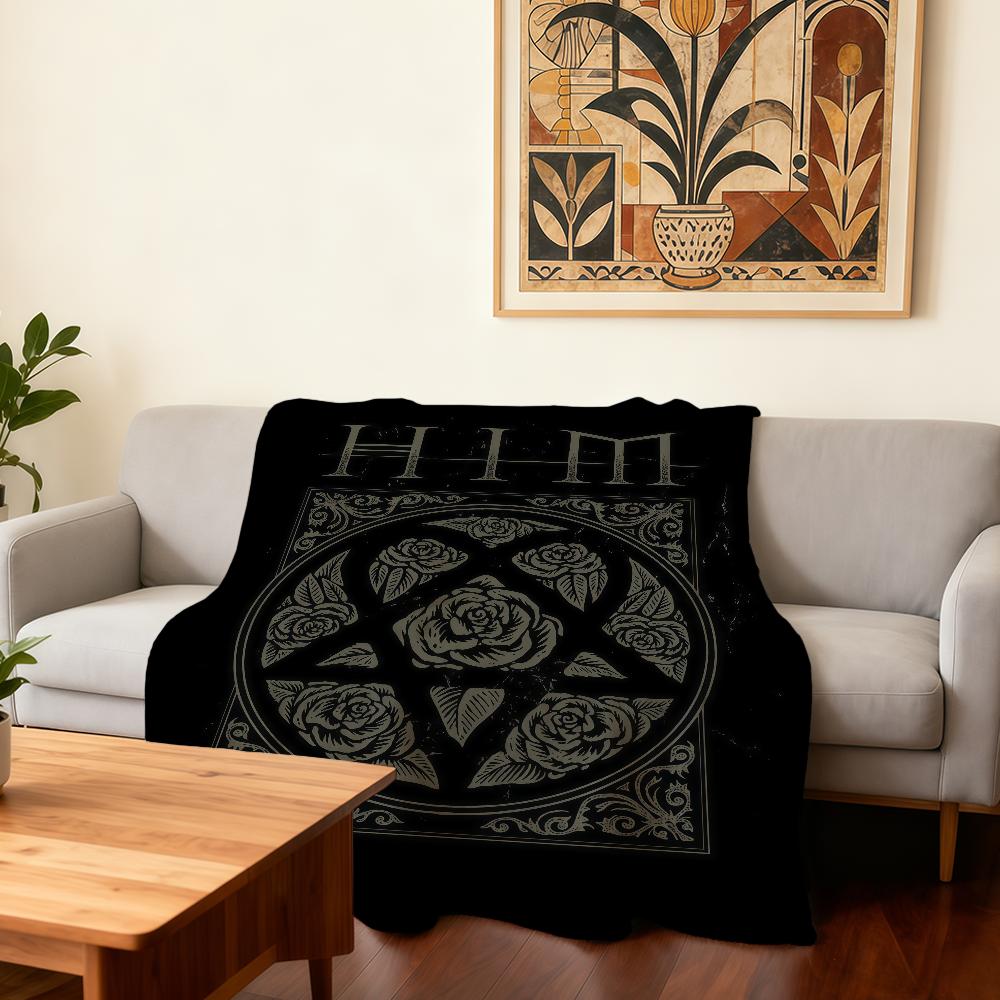 Плед Rock Band H-HIM Heartagram Супер Теплый Уютный Плюшевый Плед Детский Домашний Диван Спальня Подарок