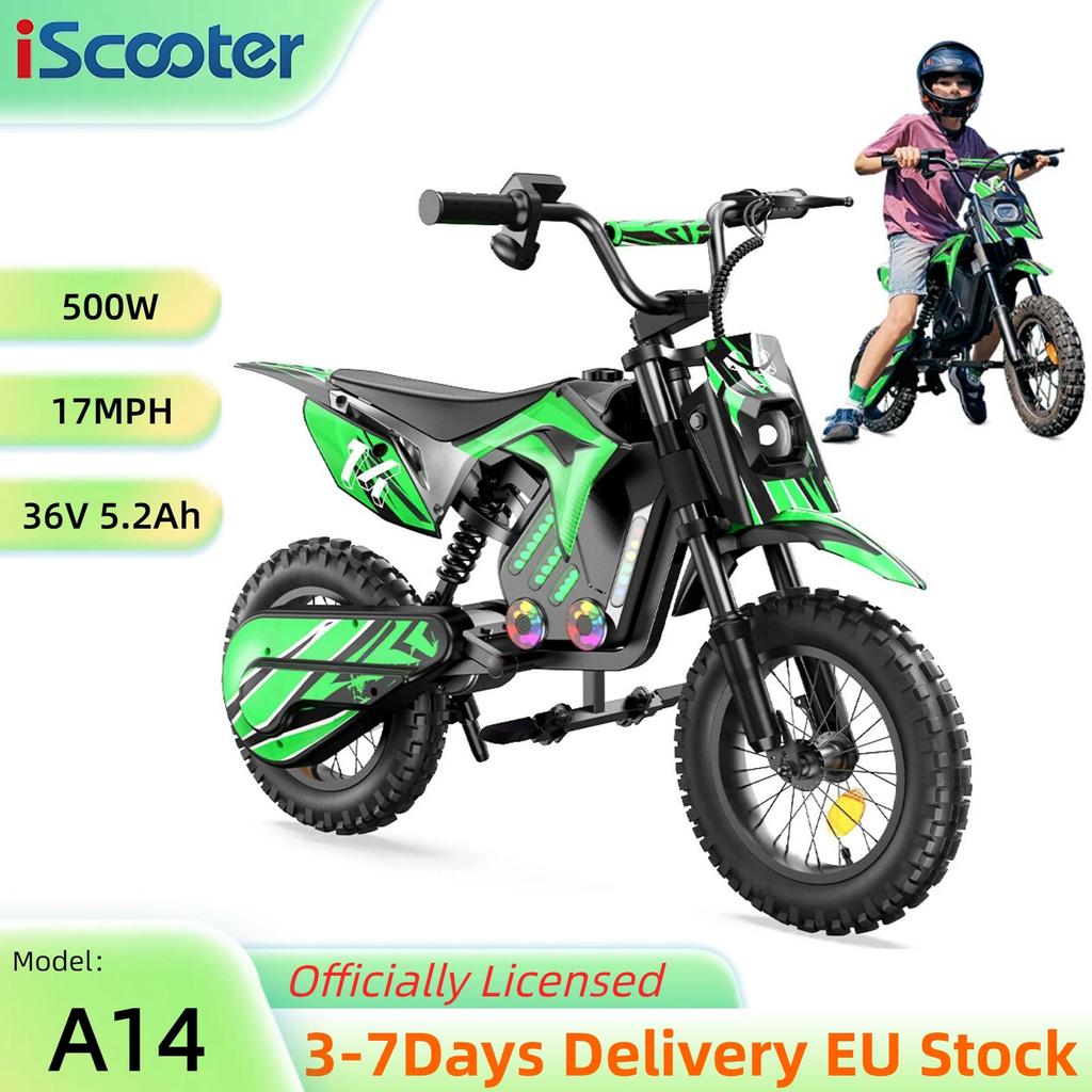 IScooter A14 27 км/ч Детский Электромотоцикл 14-дюймовое Колесо 500 Вт Мотор 36 В/5,2 Ач Аккумулятор Двойная Амортизация С Bluetooth Электровелосипеды