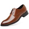 FashionSpring Autumn Leather Men's Dress Shoes Fashion Casual New Designer Solid Color Korean Lace Big Size Shoes for Men