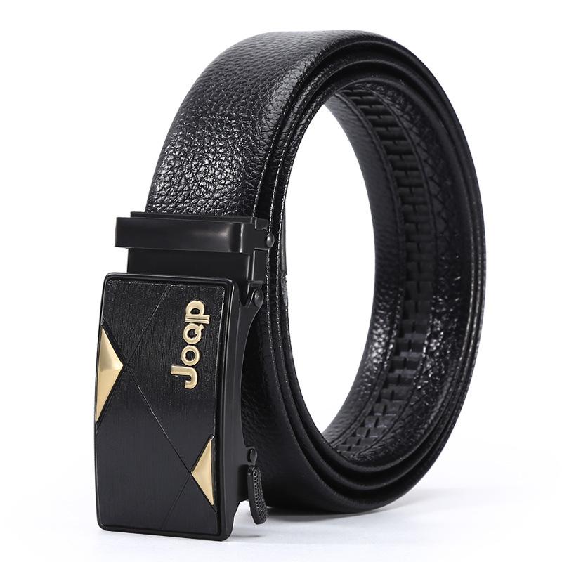 Ремень мужской повседневный деловой ремень автоматическая пряжка коровья кожа средний зеленый ремень