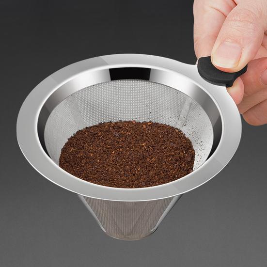 Coffee Filter Easy To Clean Stainless Steel Coffee Cone Filter Reusable Fine Mesh Strainer for Home Kitchen