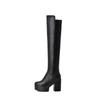 Punk High Boots Women Winter Shoes Platform High Heels Over the Knee Snow Boot Female Fur Sexy Black White Long Shoes Waterproof