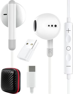 Новое издание проводных USB-наушников для iPhone со звуком Hi-Fi, шумоподавлением, совместимых с [2025 15/16 Совместимые], Type-C микрофон, Качество, Микрофон высокой четкости,