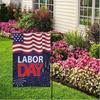 Wamika Happy Labor Day Garden Flags 12 x 18 Double Sided, Celebrate Labor Day Firwork Patriotic USA Flag Polyester Banner for Home House Outdoor