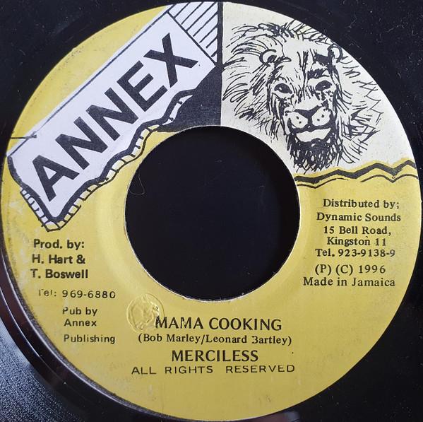 7-дюймовая пластинка MERCILESS Mama Cooking NONE Приложение 1996 Ямайка Регги Ска Даб Б/у