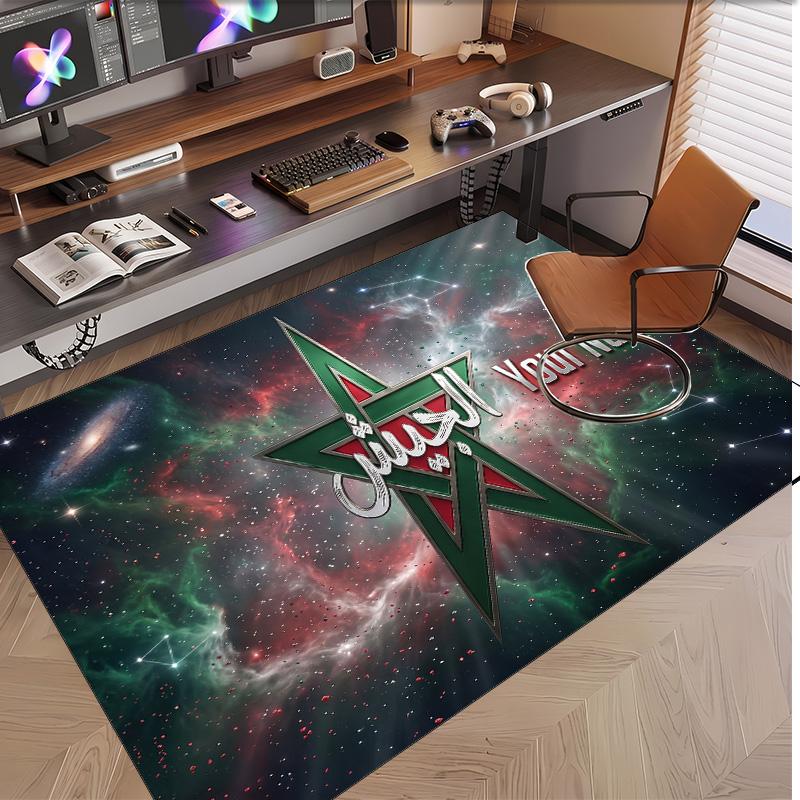 Personalized Crystal Velvet Carpet Morocco Football Pattern Non Slip Floor Rug