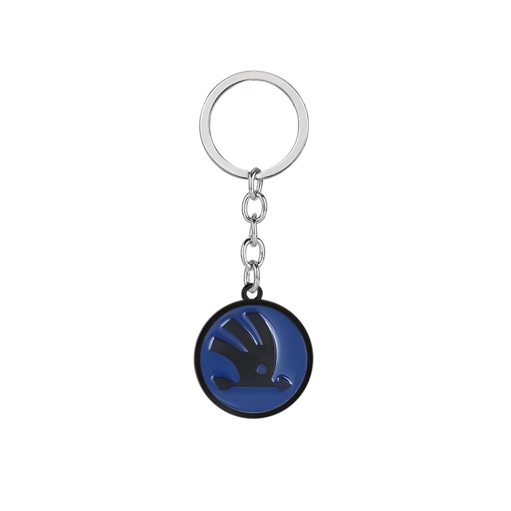 SIIY1 Metal Car Logo Keyring Keychain Badge Auto Key Holder Decoration Accessories For Skoda Kodiaq Octavia Enyaq Kamiq Scala Rapid A5