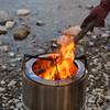 Портативная складная походная дровяная печь большой емкости из нержавеющей стали для пикника, дровяная печь многофункциональная плита для костра на дровах