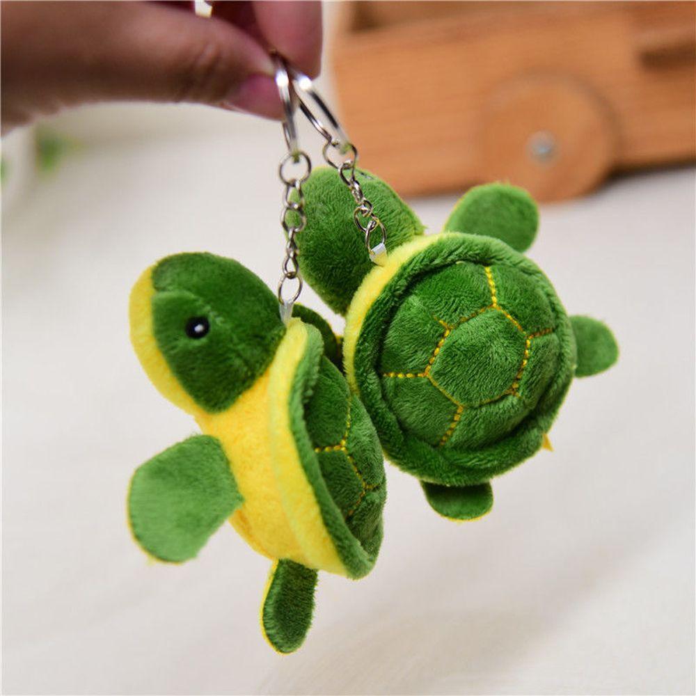 Cartoon Design Sea Turtle Women Key Holder Tortoise Pendant Korean Style Key Buckle Plush Key Chain
