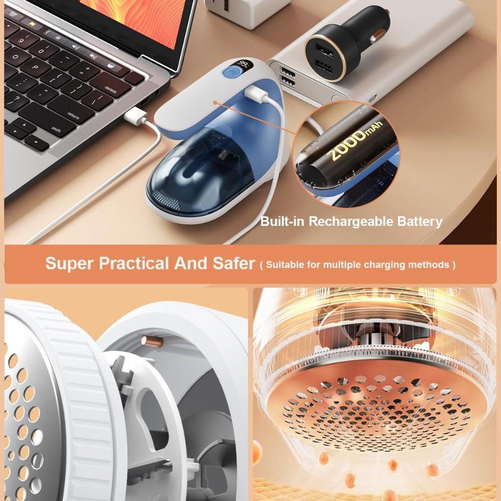 Hair Ball Trimmer, USB Rechargeable Portable Electric Pellets Fabric Sweater Fuzz Remover with Digital LED Display for Clothes