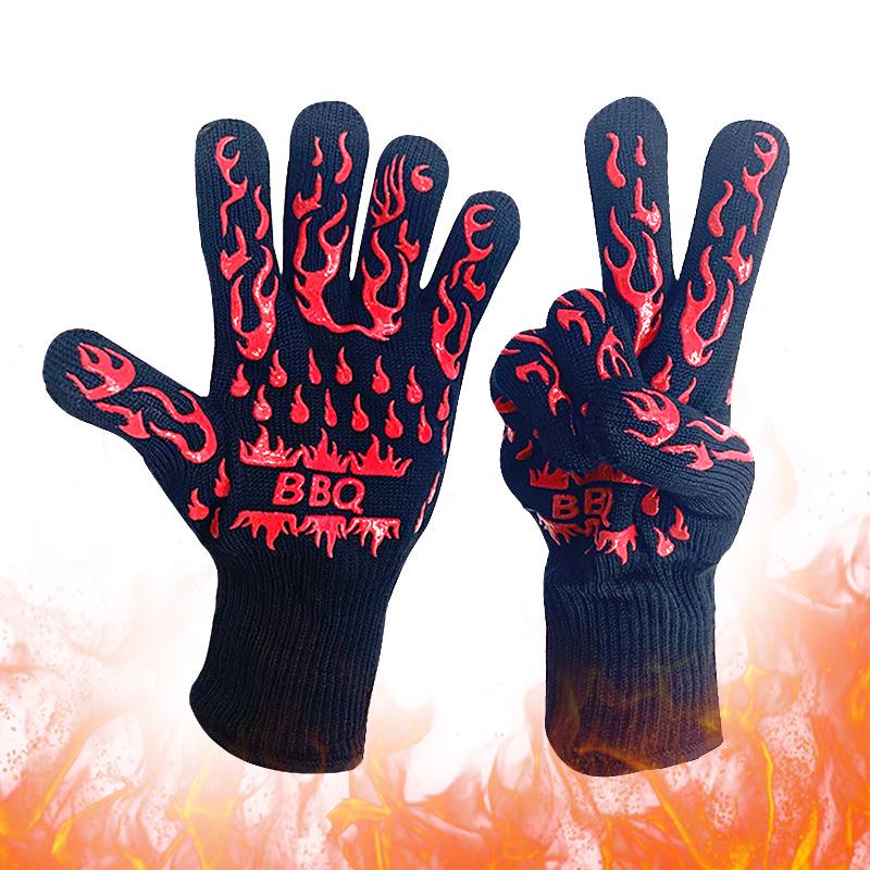 Heat-Resistant BBQ Gloves - Anti-Scald & Insulated for Oven, Grill, and Microwave Use