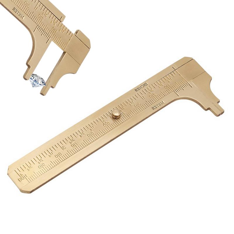 Латунный штангенциркуль прецизионный карманный линейка плоский штангенциркуль инструмент для измерения бусины латунная линейка - шкала дизайна для бисерной проволоки ювелирные изделия