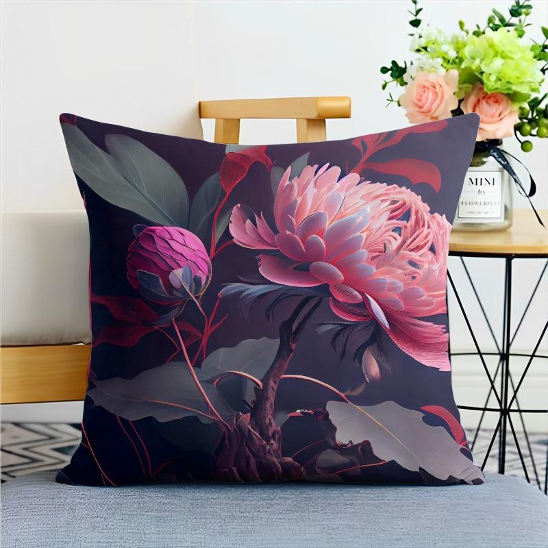 Наволочка с изображением пиона в китайском стиле для украшения общежития, офиса, гостиной, дома