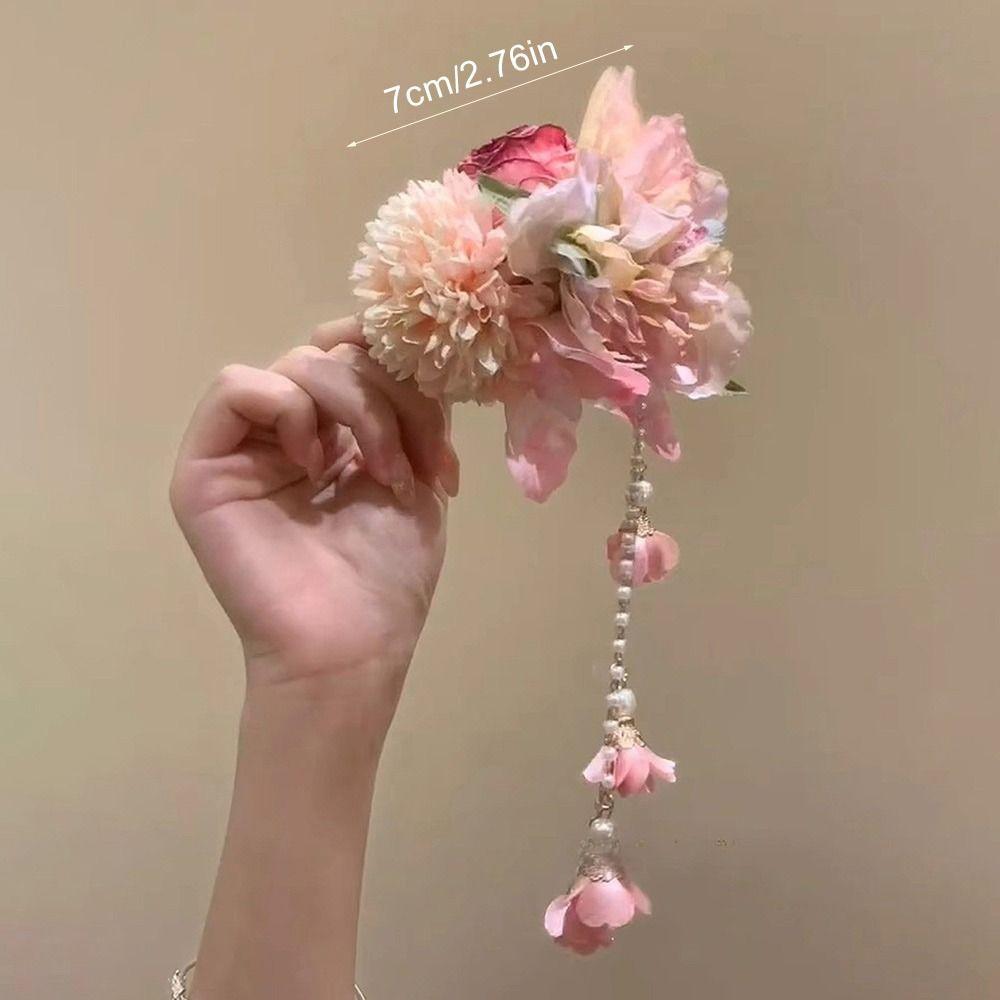 1Pcs Chinese Style Hair Clip Headpieces Fresh Flower Hairpin Durable Hanfu Hair Accessories