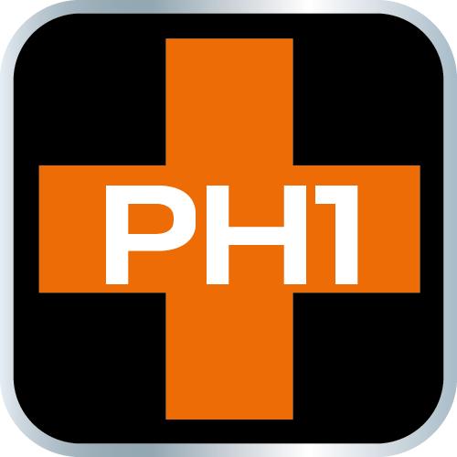 PH1 screwdriver bit on 1/4" socket, long, 87 mm