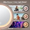 10X Large Lighted Makeup Mirror Rechargeable 8 Height Adjustable Vanity Mirror 1x 10x Magnifying Mirror with 3 Color Brightn Ad