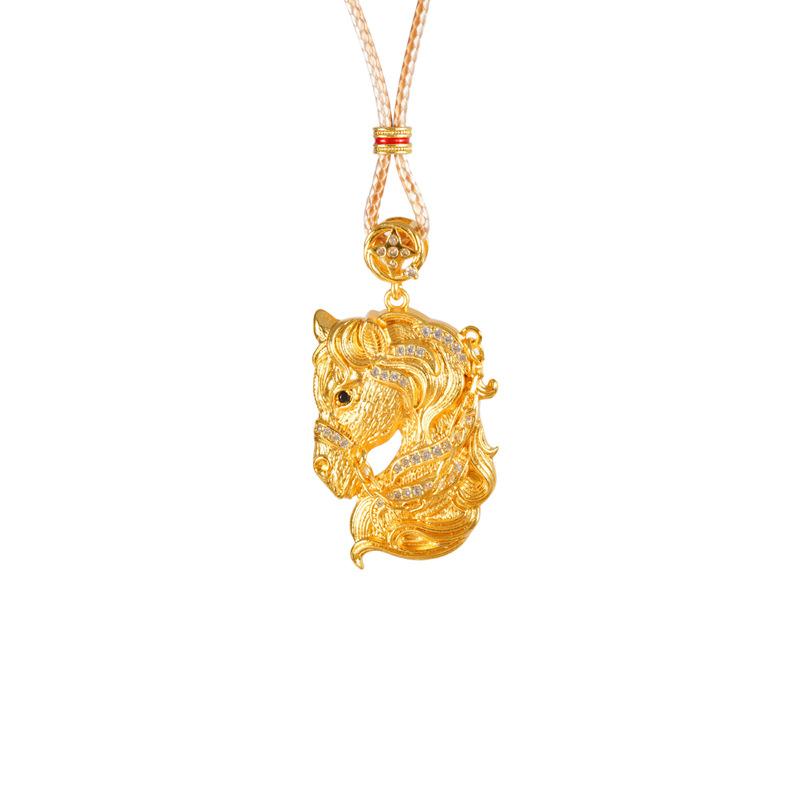 Horse Head Female Retro Imitation Pony Fashion Jewelry Necklace Pendant