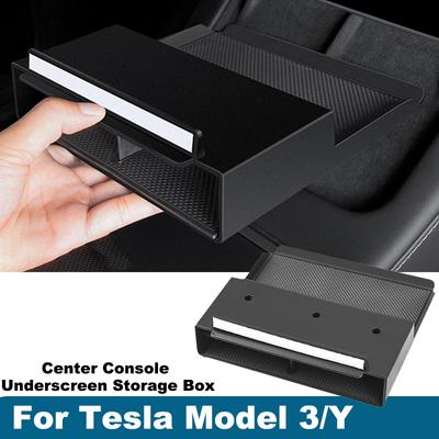 Для Tesla Model 3/Y 2025-2025 Центральная консоль Подэкранный ящик для хранения вещей Подлокотник автомобиля Организуйте стеллаж для хранения Модернизация салона автомобиля