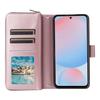 For Samsung Galaxy A36 5G Case Zipper Pocket PU Leather Cover with 9 Card Slots